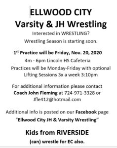 Upcoming Ellwood City Wrestling Season Announced – Ellwood City, PA news