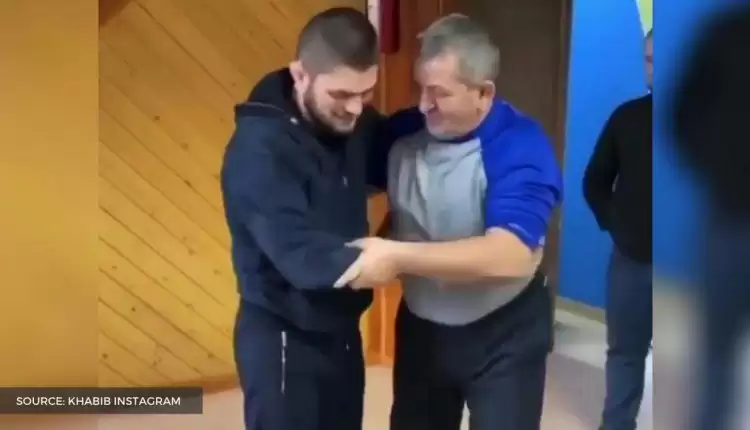Khabib shares nostalgic video of wrestling with late father, calls it "the best time ever"