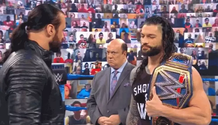 Roman Reigns confronted by Drew McIntyre on WWE SmackDown
