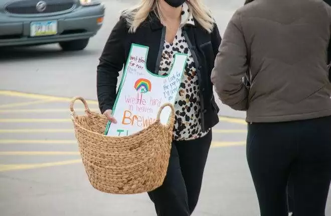 Cards were collected for the Brewer family during a drive-thru visitation on Saturday, Nov. 21 in Woodward.