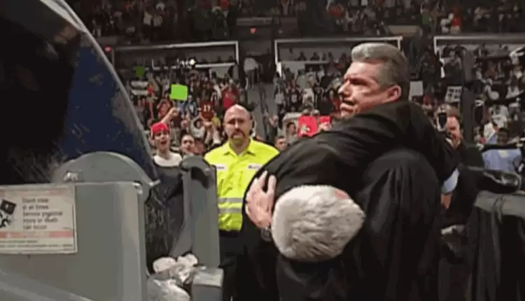 Eric Bischoff says it was his idea to get thrown in back of a garbage truck when he finished with WWE in 2005
