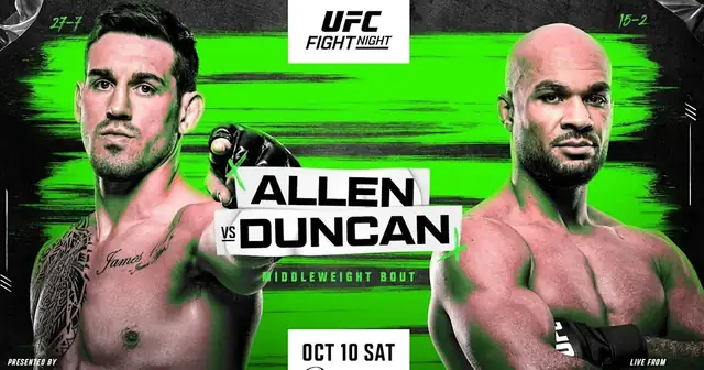 UFC Vegas 122: Allen vs. Duncan Full Fight Replay Full Show Online Free