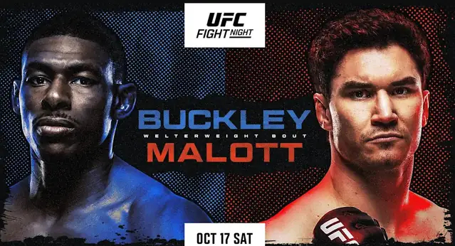 UFC Edmonton: Buckley vs. Malott Full Fight Replay Full Show Online Free